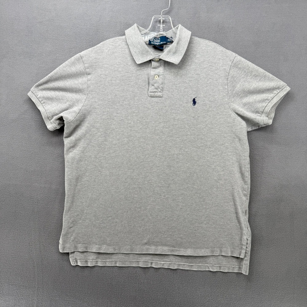 Polo Ralph Lauren Custom Fit Mens Gray Short Sleeve Polo Shirt Size XL